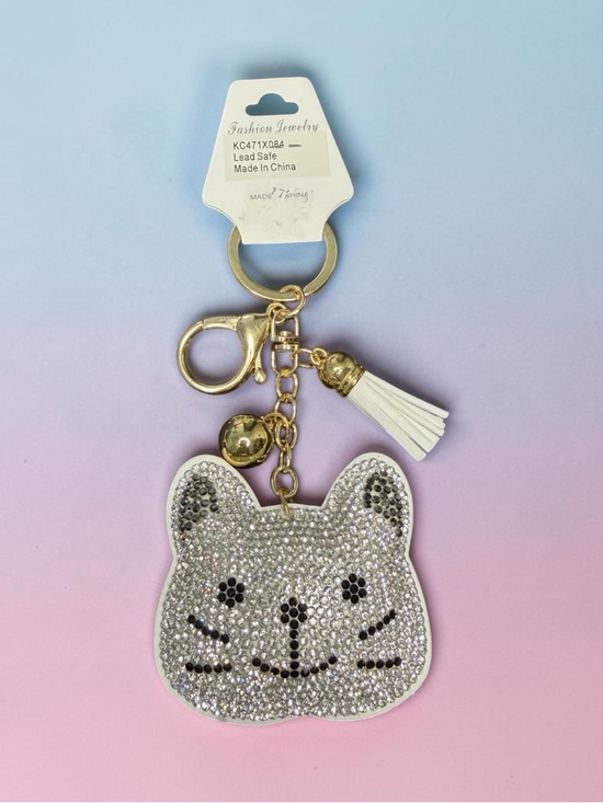 Accessories - Cat Head Bling Bag Charm Keychain (A802)